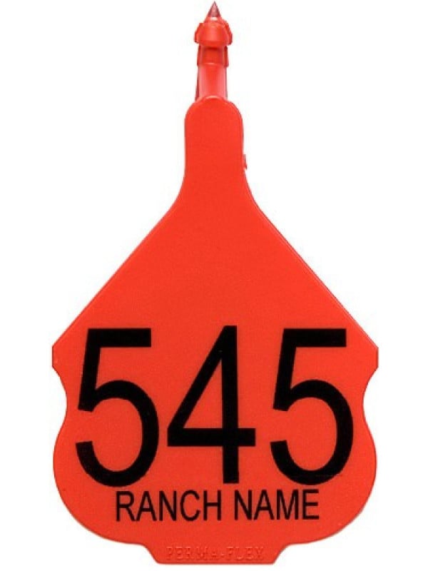 Perma-Flex Quick Release 1-Piece Feedlot Ear Tag - Custom Example